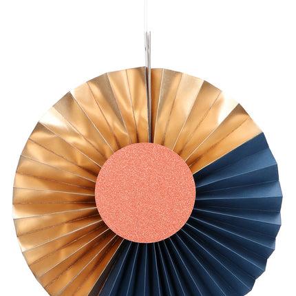 Papierfächer Blau 35cm 3Stück