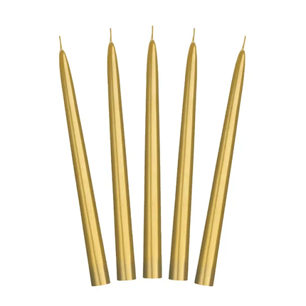 Kerzen Gold Metallic 24cm 10Stück