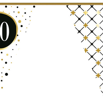 Girlande 90 Jahre Gold Schwarz 6m
