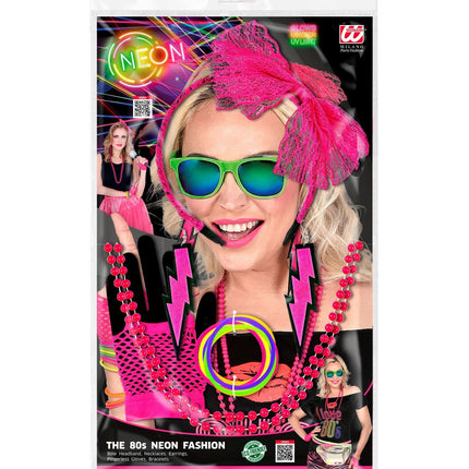 Neon 80S Accessoire Set Rosa 5 Stück