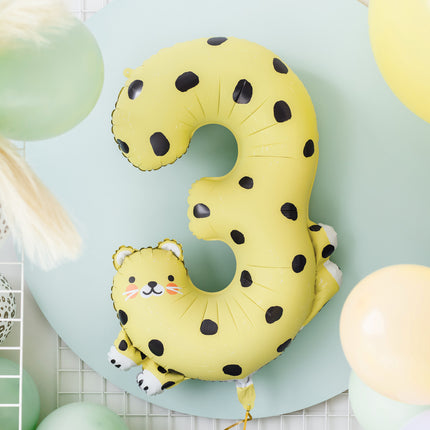 Heliumballon 3 Jahre Gepard Leer 75cm