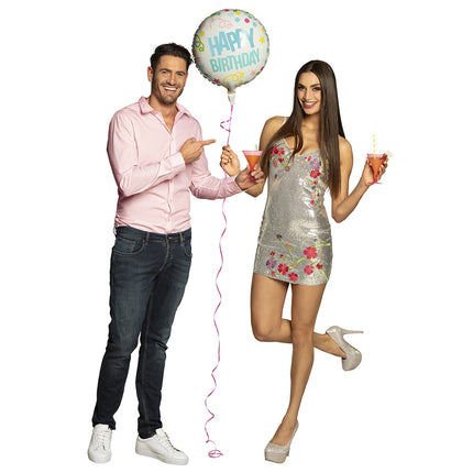 Happy Birthday Helium Ballon Konfetti 45cm leer