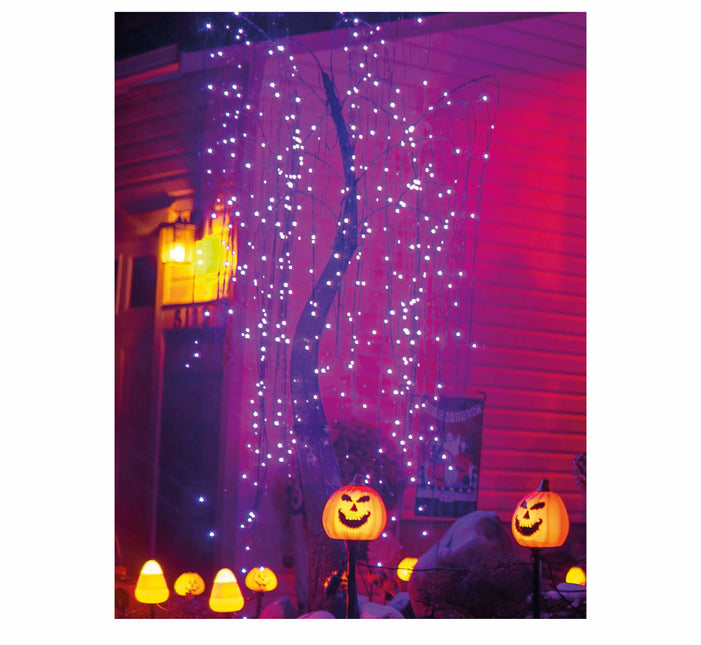 Halloween LED Girlande Flieder 144 Lichter