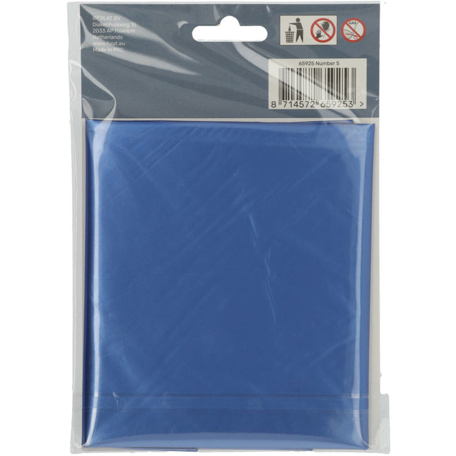 Folienballon Figur 5 Matt Blau XL 86cm leer