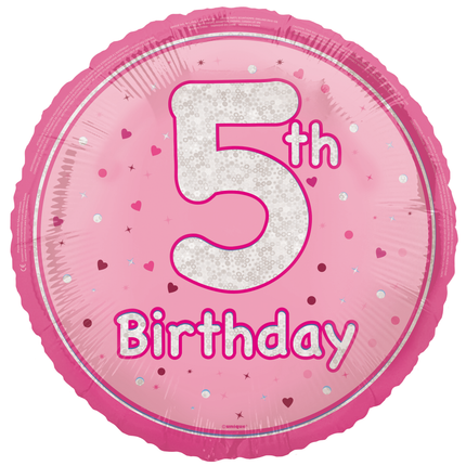 5 Jahre Helium Ballon Rosa Leer 45cm