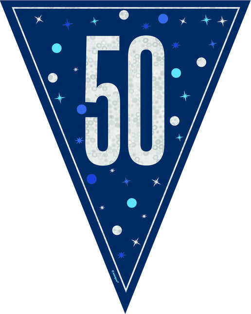 50 Jahre Girlande Blau 2,5m