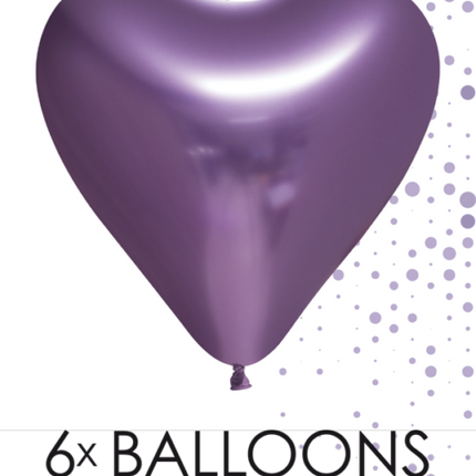 Herz Ballons Lila 30cm 6Stk