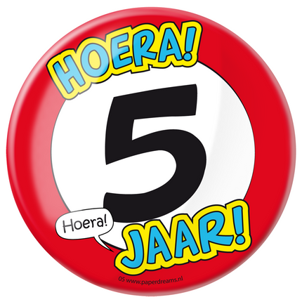 Button 5 Jahre Verkehrsschild 10,2cm