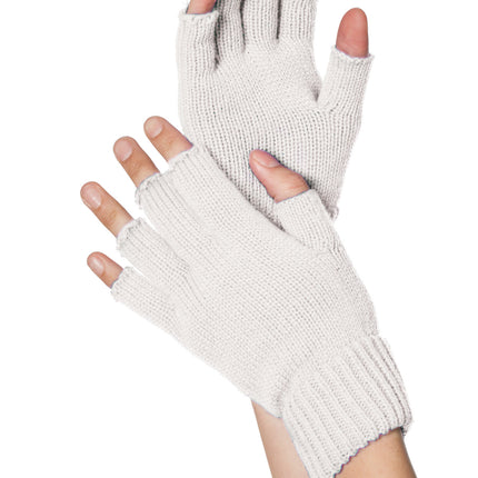 Weiße Handschuhe Fingerlos