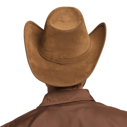 Cowboyhut Kunstleder Braun 43cm