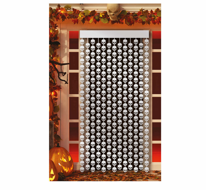 Halloween Türvorhang Totenköpfe 2m