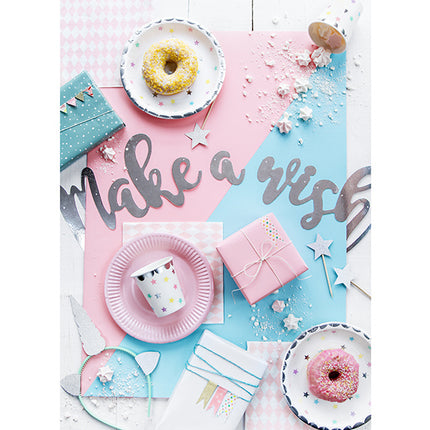 Cupcake Toppers Stern Silber 6 Stk.