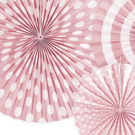 Papierfächer Hellrosa Set 3 Stück
