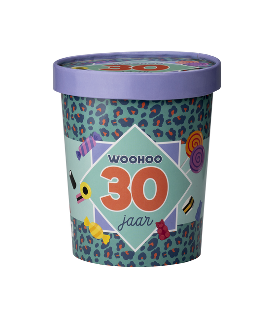 Buntes Bonbon-Tablett 30 Jahre 12cm