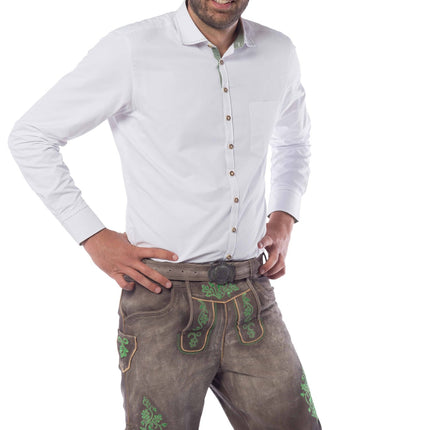 Lederhose Leder Short Shade Grün und Gürtel