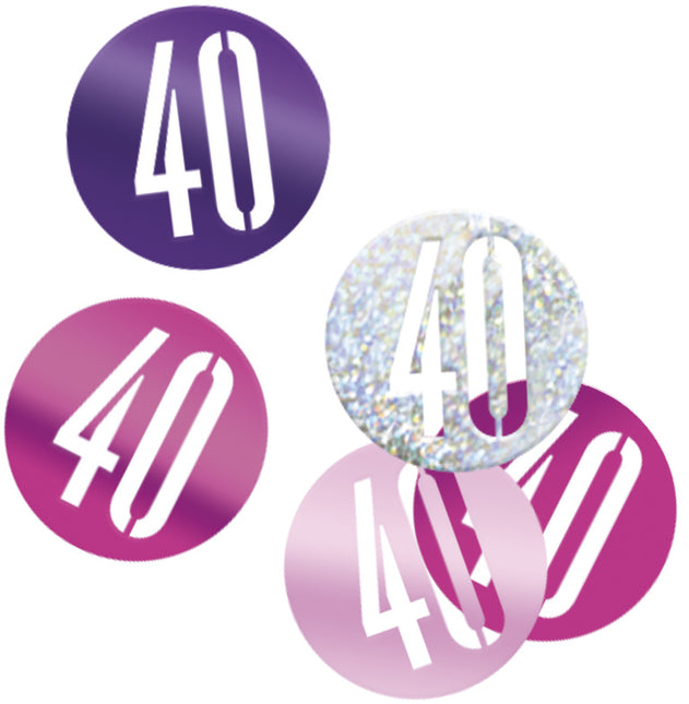 Tischkonfetti 40 Jahre Rosa 14gr