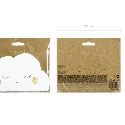 Servietten Wolke 16cm 20Stk