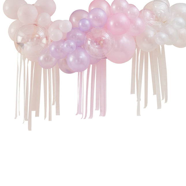 Rosa Ballonbogen Pastell Transparent DIY Set