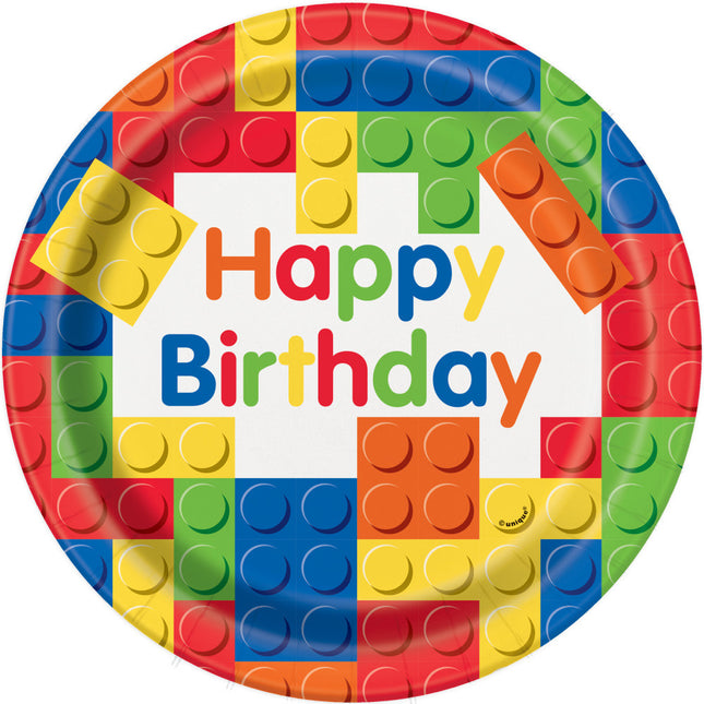 Lego Teller Happy Birthday 23cm 8Stück