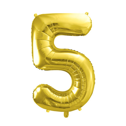 5 Jahre Figur Ballon Gold Leer 72cm