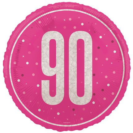 90 Jahre Heliumballon Rosa Leer 45cm