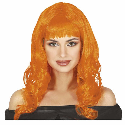 Orange Perücke Langes Haar