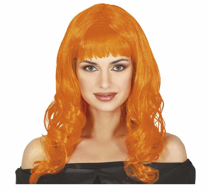 Orange Perücke Langes Haar