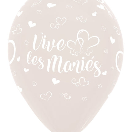 Ballons Vive Les Maries Herzen Kristallklar 30cm 25Stk