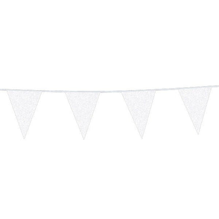 Weiße Flaggenleine Glitter 6m