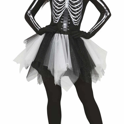 Skelett Halloween Kleid Damen Schwarz
