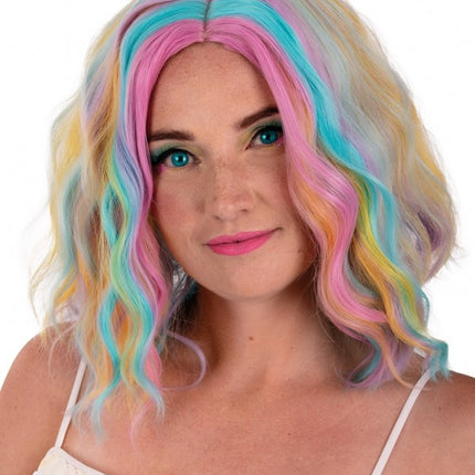 Perücke Alicia Halb lang mit Welle Pastellfarben