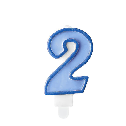 Kerze 2 Jahre Blau 7cm