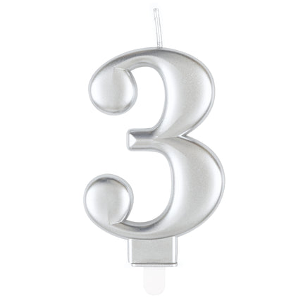3 Jahre Kerze Silber