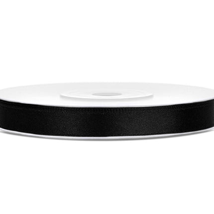 Satinband Schwarz 6mm 25m