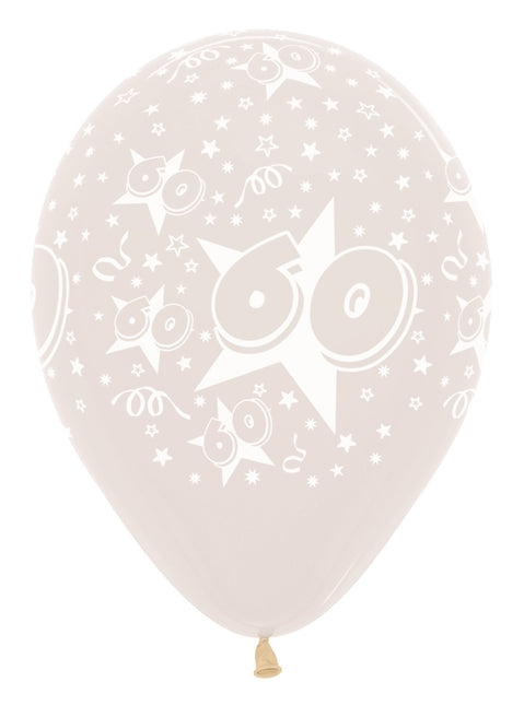 Ballons Nummer 60 Sterne Kristallklar 30cm 25Stk