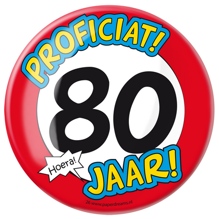 Knopf 80 Jahre Verkehrsschild 10,2cm