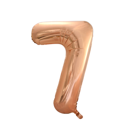 Folienballon Figur 7 Rose Gold XL 86cm leer