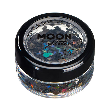 Moon Glitter Holographic Glitter Shapes Schwarz 3g
