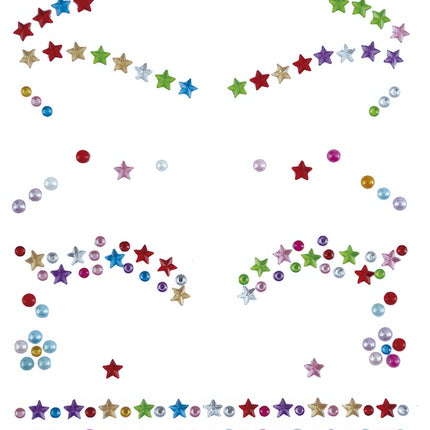 Gesichtsaufkleber Bunte Sterne