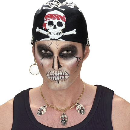 Schwarzes und weißes Piratenbandana