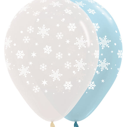 Ballons Schneeflocke Mix 30cm 25Stk