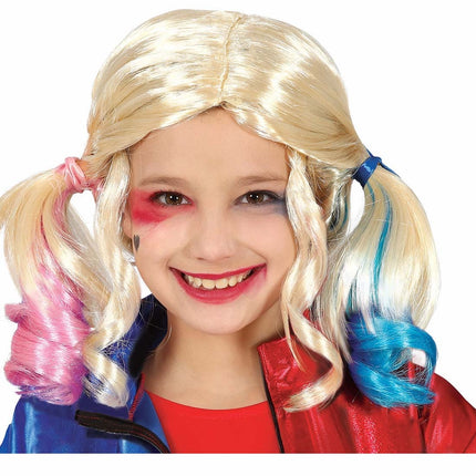 Blonde Perücke Harley Quinn Kind