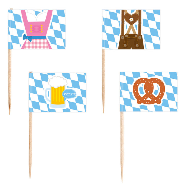 Oktoberfest Cocktailspieße 6,5cm 30Stk.