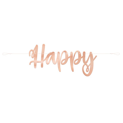 Letter String Happy Birthday Rose Gold 2.13m