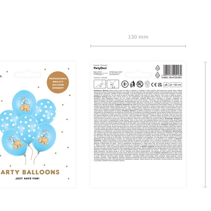 Ballons Baby Elefant Blau 30cm 6Stk