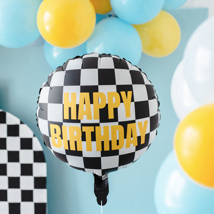 Alles Gute zum Geburtstag Heliumballon Race Flag Empty 35cm