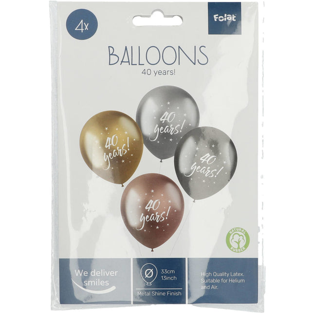 Ballons 40 Jahre 33cm 4Stück