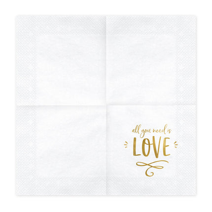 Servietten All You Need Is Love 33cm 20Stück