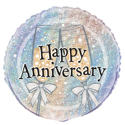 Helium Ballon Happy Anniversary 45cm leer