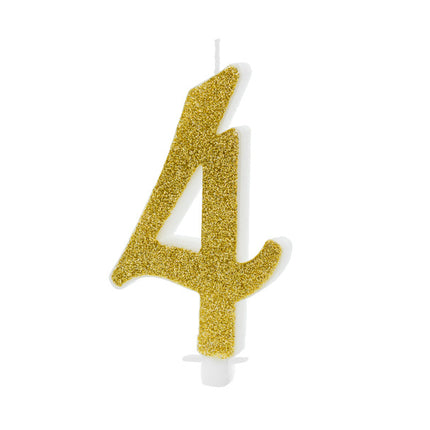 Kerze 4 Jahre Gold 10cm